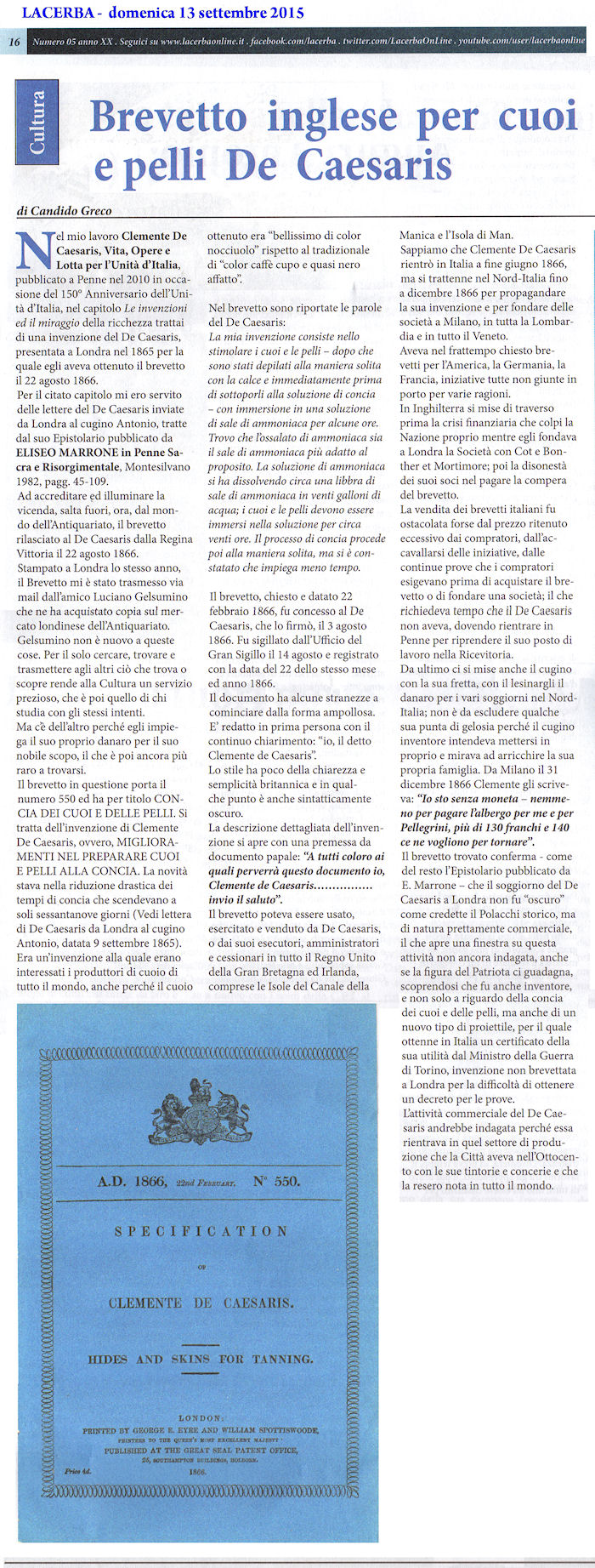 articolo di Candido Greco